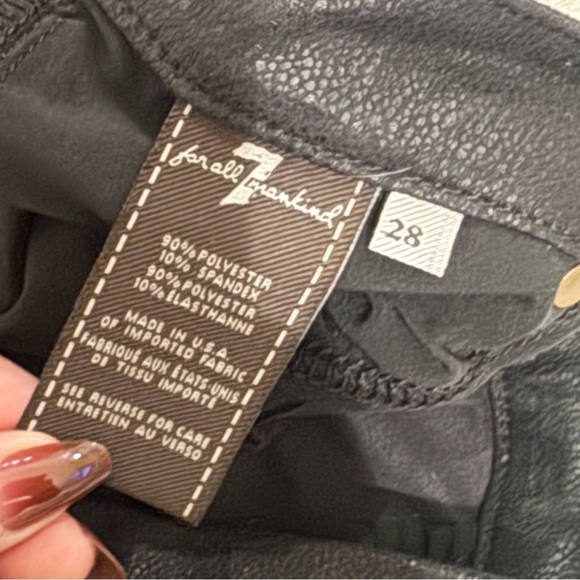 7 for all mankind crackle stretch faux leather pants/ jegging ❤️ - Picture 5 of 7